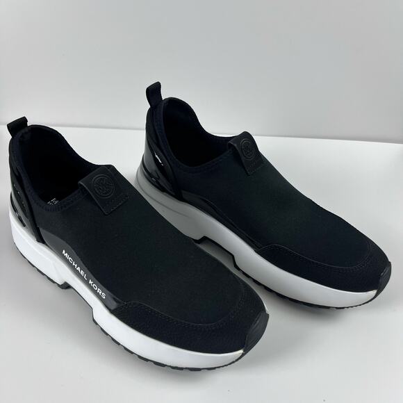 Michael Kors Muse Scuba Slip-On Trainer Sneakers Black White 8.5 - Picture 8 of 12